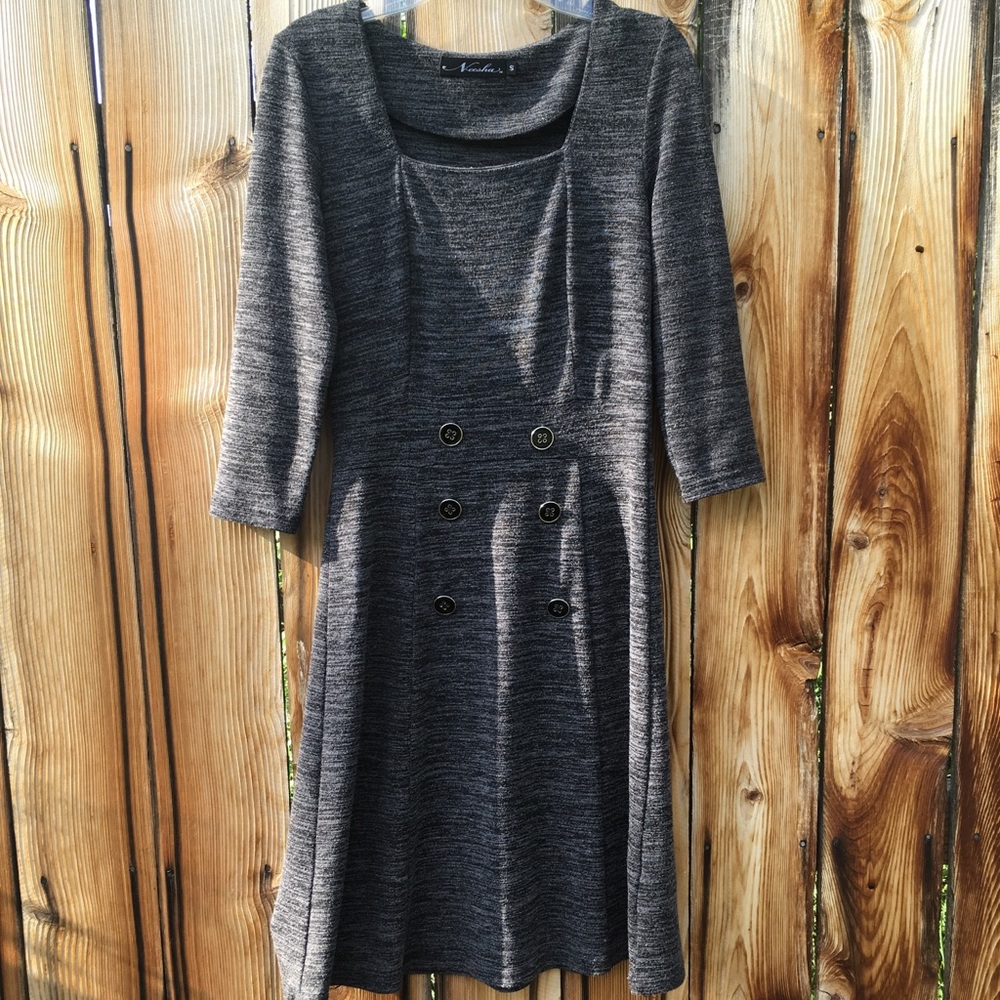 Neesha long sleeve gray dress